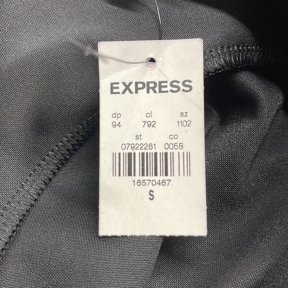 Express NWT Black 3/4 Sleeve Open Back Faux Wrap Dress Size Small - Picture 8 of 9